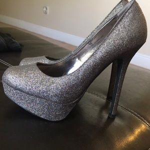 Steve Madden platform glitter heels